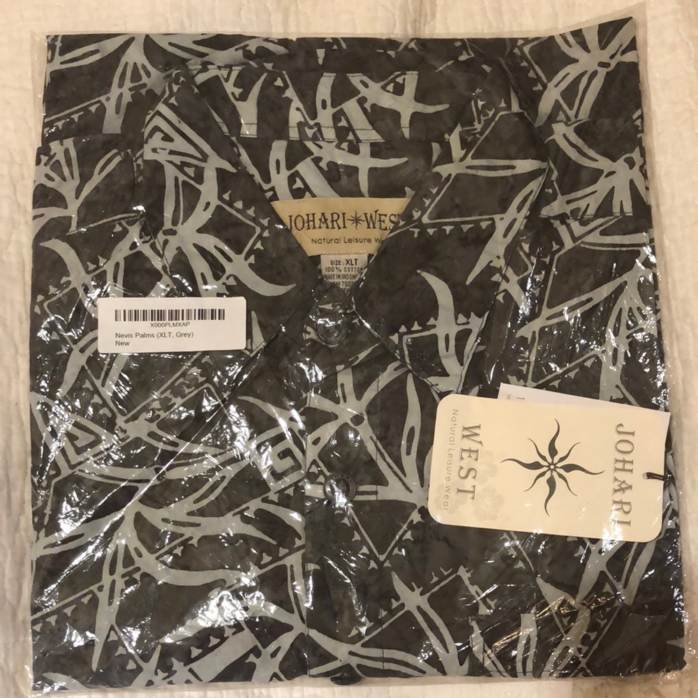 Men's Casual Button Down Shirt - Black and Gray